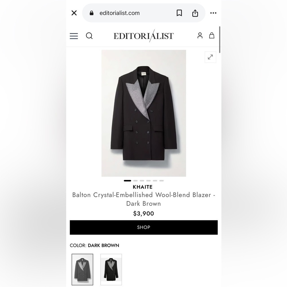 Khaite Black Double-Breasted Blazer - Picture 7 of 7